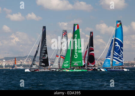 ISTANBUL Turquie 13 SEPTEMBRE 2014 Extreme 40 voiliers en compétition Extreme Sailing Series. Banque D'Images