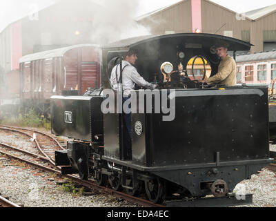 Baldwin Locomotive à vapeur d'époque sur la vallée d'or Light Railway, près de Ripley, Derbyshire, Royaume-Uni Banque D'Images