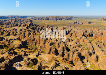 Vue aérienne de l'Bungle Bungle (Purnululu), Kimberley, Australie occidentale Banque D'Images