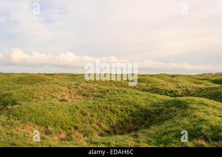 Les tranchées et de cratères sur le champ de bataille de la crête de Vimy Banque D'Images