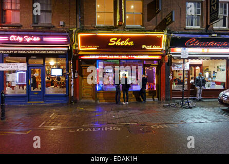 Restaurants indiens à Brick Lane, London Banque D'Images