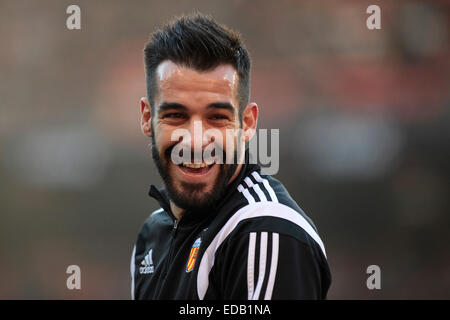 Valence, Espagne. 08Th Jan, 2015. Valencia CF vs Real Madrid Espagne La Liga Journée 17 - stade Mestalla, Valence - Negredo, l'attaquant espagnol de Valence FC durant le réchauffage Crédit : vidal santiago vallejo/Alamy Live News Banque D'Images