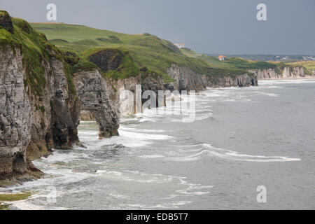 Grande Arche, rochers blancs, Portrush, comté d'Antrim, en Irlande du Nord Banque D'Images