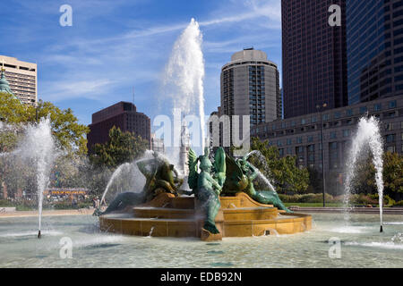 Swann Memorial Fountain AKA : Fontaine des trois rivières, Logan Circle, Philadelphie, Pennsylvanie Banque D'Images