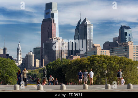 Vue depuis l'Éperon Étapes, Philadelphia Museum of Art, Philadelphie, Pennsylvanie Banque D'Images