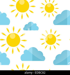 Modèle sans couture météo Vector Illustration Banque D'Images