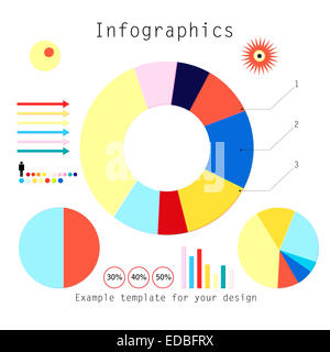 Ensemble d'éléments graphiques sur un fond blanc Banque D'Images
