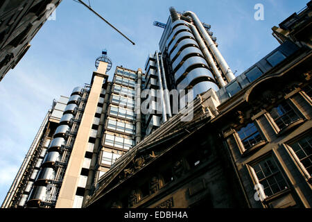 Le bâtiment Lloyds sur Lime Street dans la ville de Londres Banque D'Images