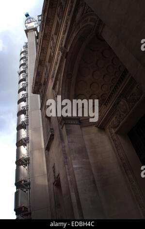 Le bâtiment Lloyds sur Lime Street dans la ville de Londres Banque D'Images