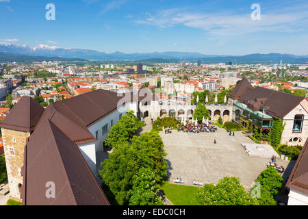 Panorama de Ljubljana, Slovénie, Europe. Banque D'Images