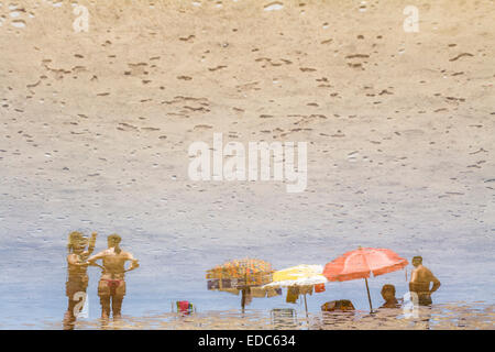 Reflex, sur l'eau à Acores Beach. Florianopolis, Santa Catarina, Brésil. Banque D'Images