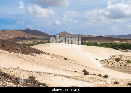 Dunes de sable dans le désert de Viana - Deserto de Viana dans Boavista - Cap-Vert - Cabo Verde Banque D'Images