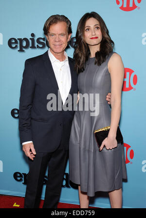 West Hollywood, Californie, USA. 5Th Jan, 2015. William H. Macy & Emmy Rossum arrive pour la fête de toutes nouvelles saisons de Shameless, House of Lies et les épisodes à l'Cecconi. Credit : Lisa O'Connor/ZUMA/Alamy Fil Live News Banque D'Images