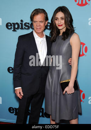 West Hollywood, Californie, USA. 5Th Jan, 2015. William H. Macy & Emmy Rossum arrive pour la fête de toutes nouvelles saisons de Shameless, House of Lies et les épisodes à l'Cecconi. Credit : Lisa O'Connor/ZUMA/Alamy Fil Live News Banque D'Images