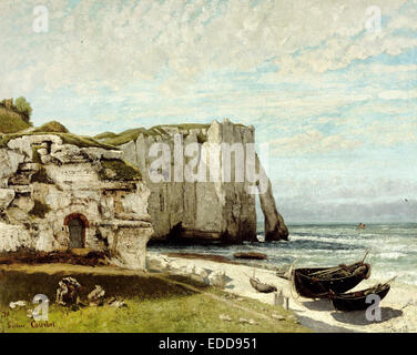 Gustave Courbet, les falaises d'Etretat après l'orage 1870 huile sur toile. Musée d'Orsay, Paris, France. Banque D'Images