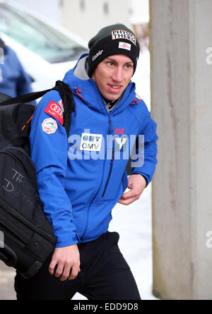 Bischofshofen, Autriche. 05 Jan, 2015. Thomas Diethart d'Autriche vu avant le saut de qualification pour le quatrième concours du 63e tournoi de quatre collines en cas de saut à ski Bischofshofen, Autriche, 05 janvier 2015. Photo : Daniel Karmann/dpa/Alamy Live News Banque D'Images