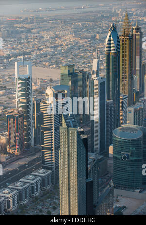 Vue depuis le Burj Khalifa, Dubaï, l'Émirat de Dubaï, Émirats Arabes Unis Banque D'Images