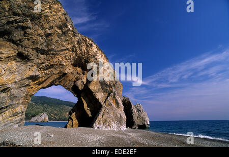 Italie, Campanie, Parc National du Cilento, Palinuro, arche naturelle Banque D'Images