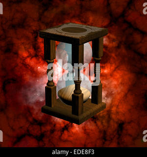 Le début du temps - une minuterie de sable dans l'espace Banque D'Images