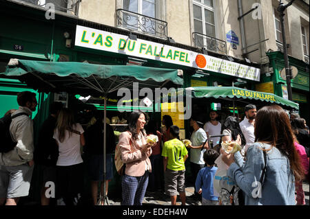 Paris, Marais, rue de Rosiers, l'As du fallafel Banque D'Images