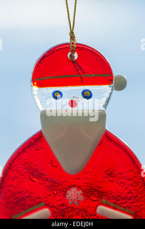 Petit verre décoration d'arbre de Noël du Père Noël ou le père Noël. Banque D'Images