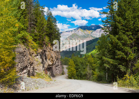 Rt 361 Camp Comté, oiseau Rd dans l'montagnes San Juan à Ouray Colorado Banque D'Images