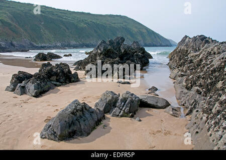 Putsborough sable à la limite sud de la baie de sable de Woolacombe et morte dans le nord-ouest du Devon Banque D'Images