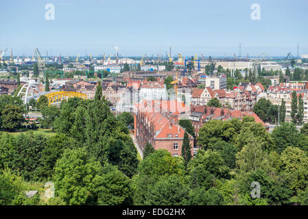 Vue aérienne de la grêle Hill à Gdansk, Pologne Banque D'Images