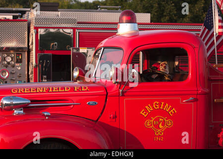 Meubles anciens Pompiers Greenfield fire engine n° 7 datée du 1942 Banque D'Images