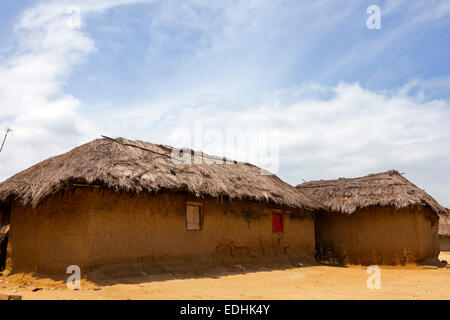 Maisons à Ada Foah, Greater Accra, Ghana, Afrique Banque D'Images