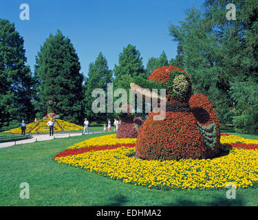 Blumenpfau Blumenenten Tierdarstellungen und, dans Blumenform Bodenseeinsel im Park der Mainau dans Bade-wurtemberg Banque D'Images