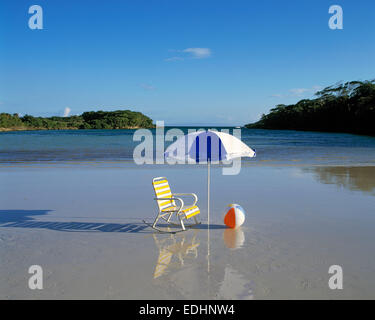 Touristik, Symbolbild fuer Meer, Traumstrand und Traumurlaub, Playa Diamante, Cabrera, Maria Trinidad Sanchez, Dominikanische Republik, Afrika, Atlan Banque D'Images