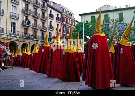 Procession religieuse pénitents, Semana Santa la semaine de Pâques Célébrations Logroño Espagne Banque D'Images