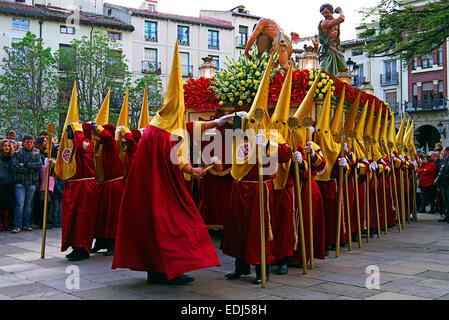 Procession religieuse pénitents, Semana Santa la semaine de Pâques Célébrations Logroño Espagne Banque D'Images