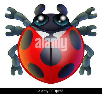 Un cute cartoon ou ladybird ladybug beetle insecte character Banque D'Images