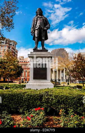 Statue de Benjamin Franklin à Lafayette Square, New Orleans LA Banque D'Images