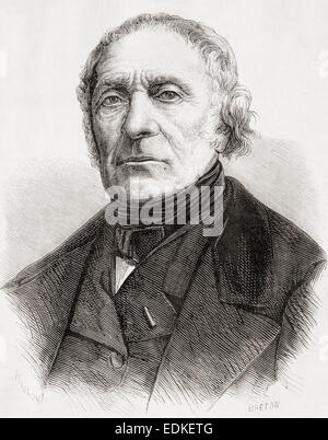 François Pierre Guillaume Guizot, 1787-1874. L'historien français, orateur et homme d'État, 22e premier ministre de la France. Banque D'Images