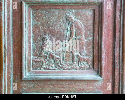 Porte de l'église détail Supetar Banque D'Images