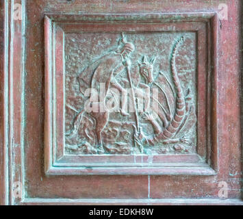 Porte de l'église détail Supetar Banque D'Images