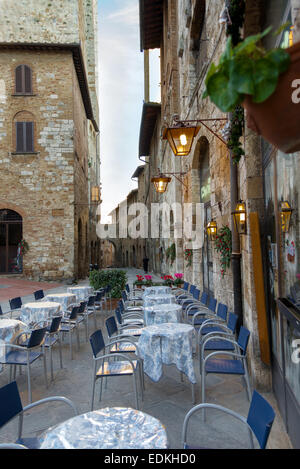 Vue sur San Gimignano palace - Italie - site du patrimoine mondial Banque D'Images