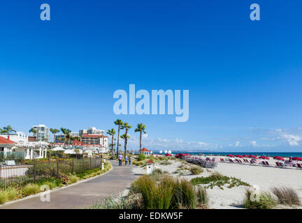 La plage devant l'hôtel del Coronado, Coronado Beach, San Diego, California, USA Banque D'Images