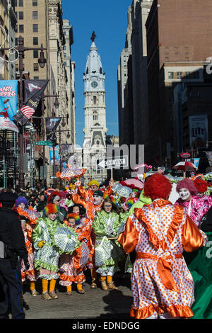 La Mummers Parade est un événement annuel qui se produit chaque jour de l'an à Philadelphie. Banque D'Images