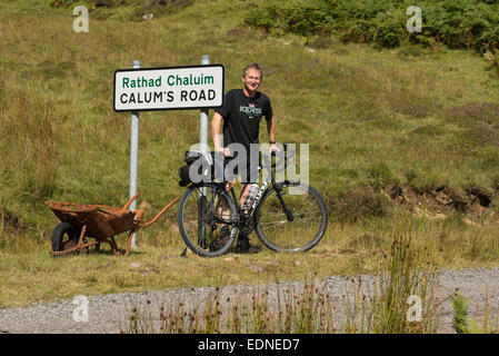 Au début du cycliste route calums raasay Banque D'Images