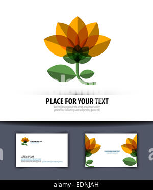 Fleur. Logo, icône, emblème, modèle, carte d'affaires Banque D'Images