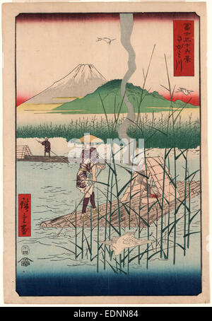 [] Sagamigawa, rivière Sagami., Ando, Hiroshige, 1797-1858, l'artiste, [Tokyo] : Tsuta-ya Kichizo, 1858., 1 : impression gravure sur bois, couleur Banque D'Images