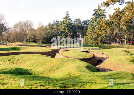 Les tranchées et de cratères sur le champ de bataille de la crête de Vimy Banque D'Images