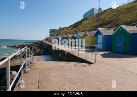 Cabines de plage de Sheringham front de North Norfolk Banque D'Images