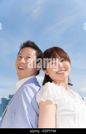 Sourire de Couples Banque D'Images