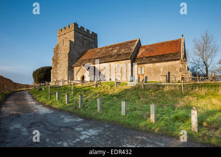 Après-midi d'hiver à l'église St Pierre de hamsey près de Lewes, East Sussex, Angleterre. Banque D'Images