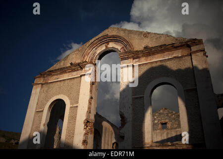 Un bâtiment d'une mine abandonnée à Real de Catorce, San Luis Potosi, Mexique Banque D'Images